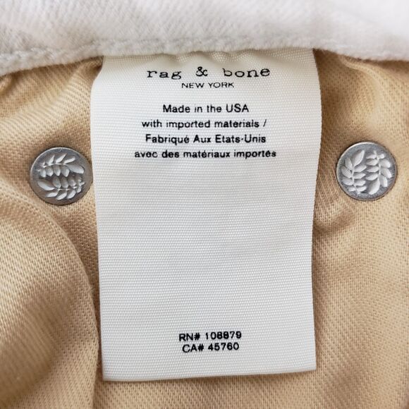 Rag and Bone Skinny Jeans Women 28 White Stretch High Rise Minimalist - Picture 11 of 11